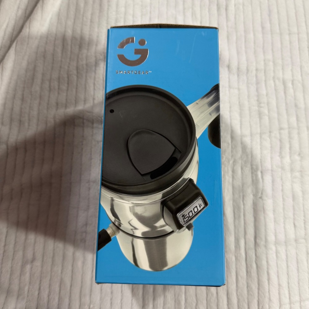 Smartgear 12 Volt Digital Heated Travel Mug Stainless Steel Car Charger New - Picture 2 of 6